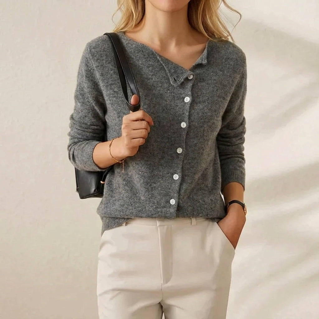 Ivy Manhattan | Cotton Button Cardigan Gray