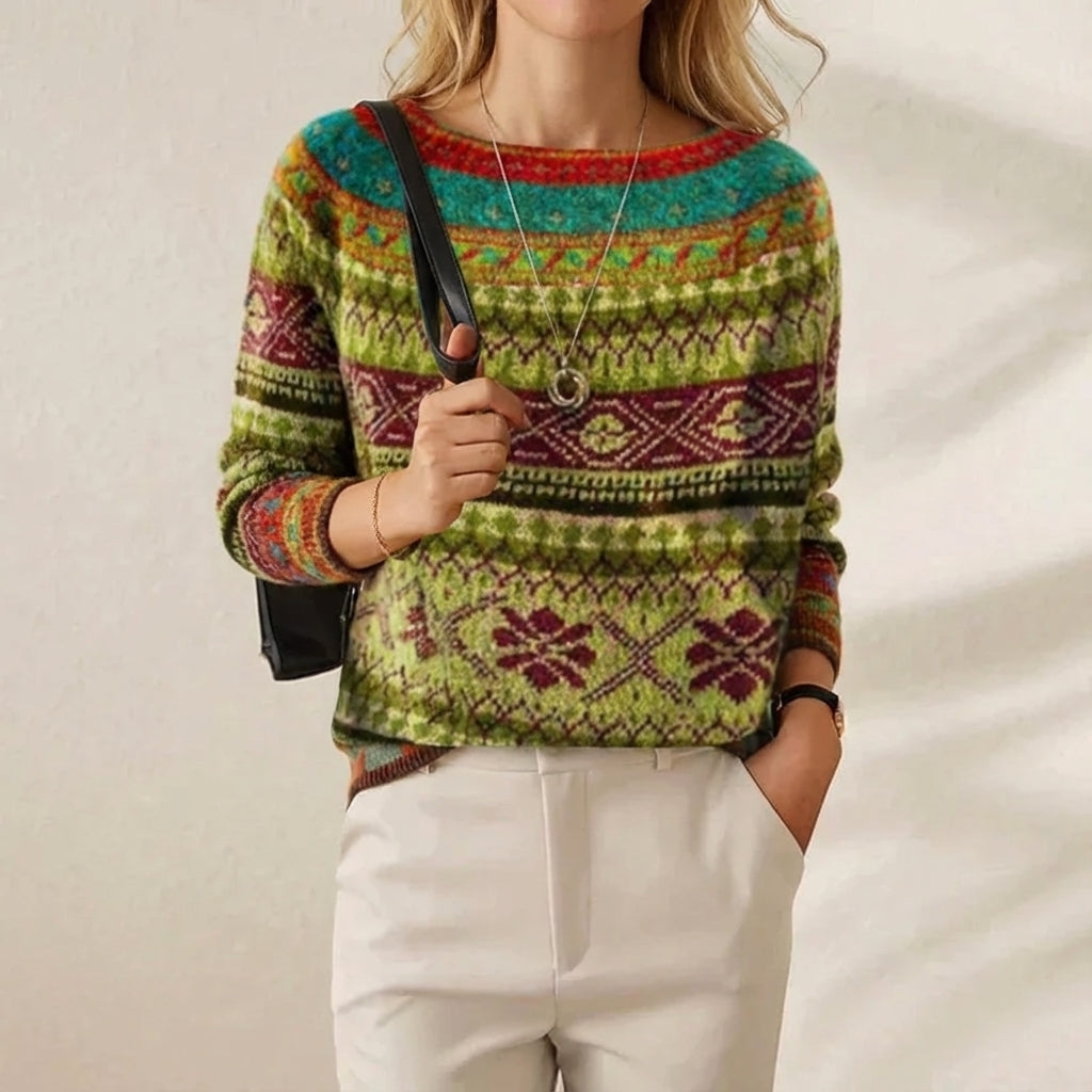 Ivy Manhattan | Dark Cotton Sweater Tribal