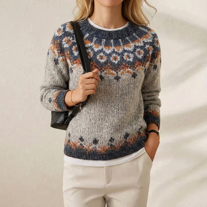 Ivy Manhattan | Cotton Sweater Gray Geometric