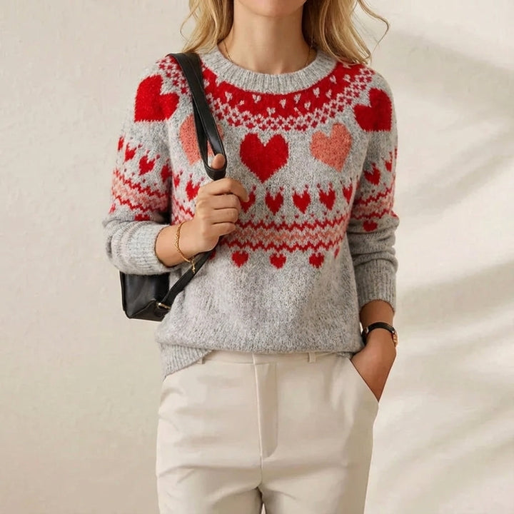 Ivy Manhattan | Cotton Sweater Heart Pattern