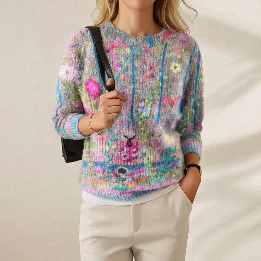 Ivy Manhattan | Cotton Sweater Abstract Pattern