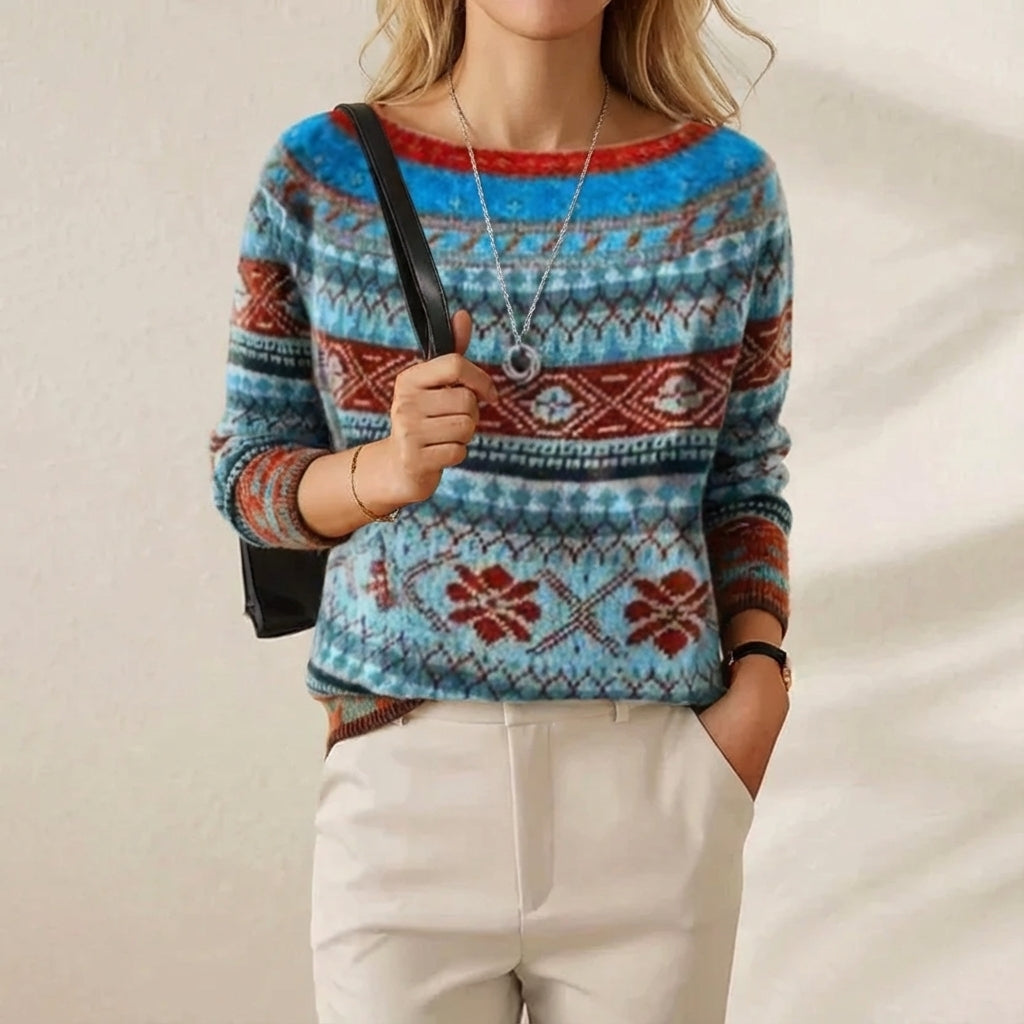 Ivy Manhattan | Cotton Sweater Blue Red