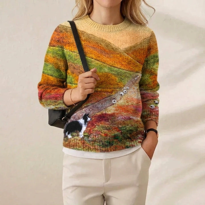 Ivy Manhattan | Cotton Sweater Multicolored Landscape