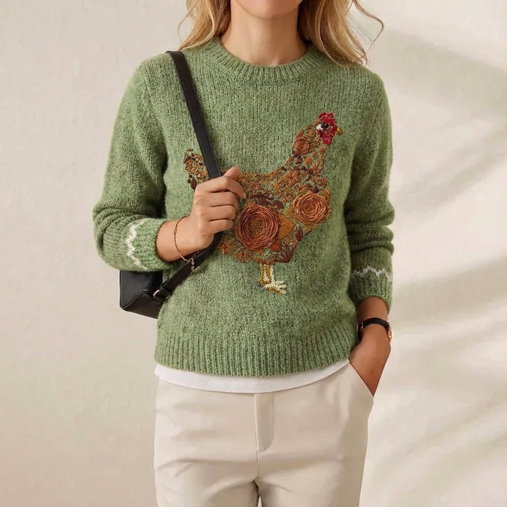 Ivy Manhattan | Cotton Sweater Green Floral