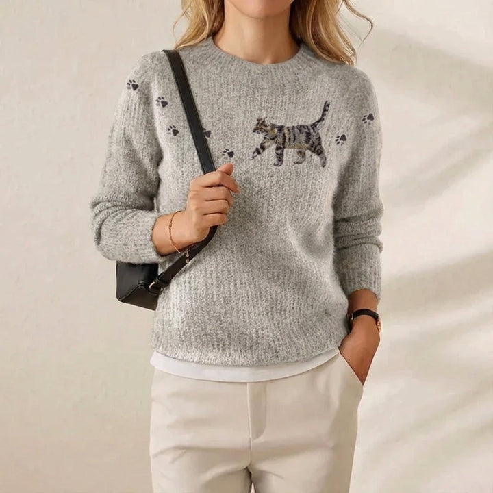 Ivy Manhattan | Cotton Sweater Gray Kittens
