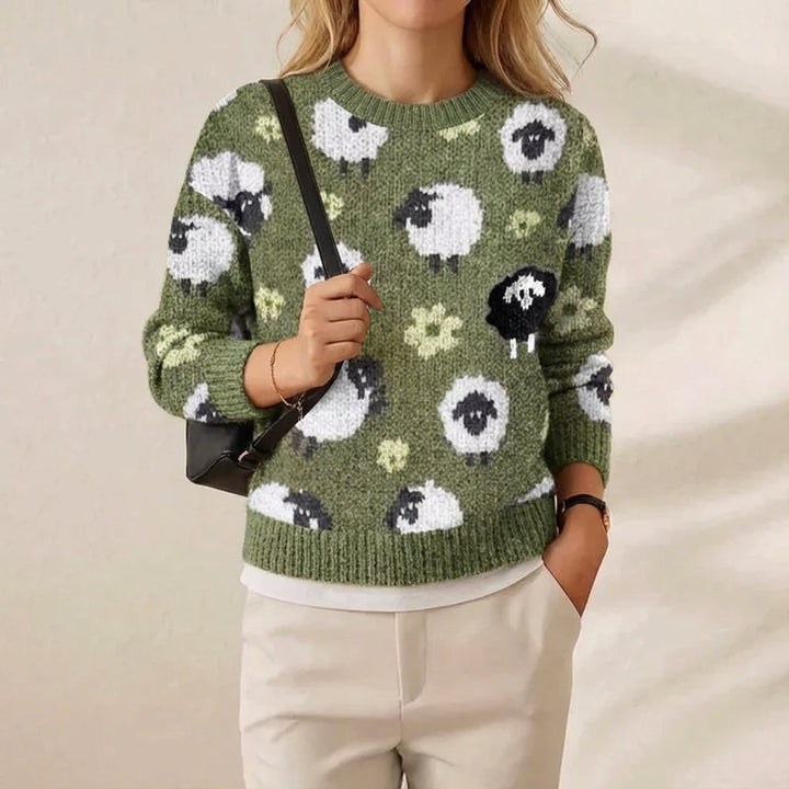 Ivy Manhattan | Cotton Sweater Green Sheep