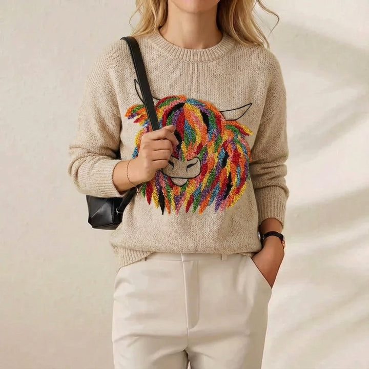 Ivy Manhattan | Cotton Sweater Cream Rainbow