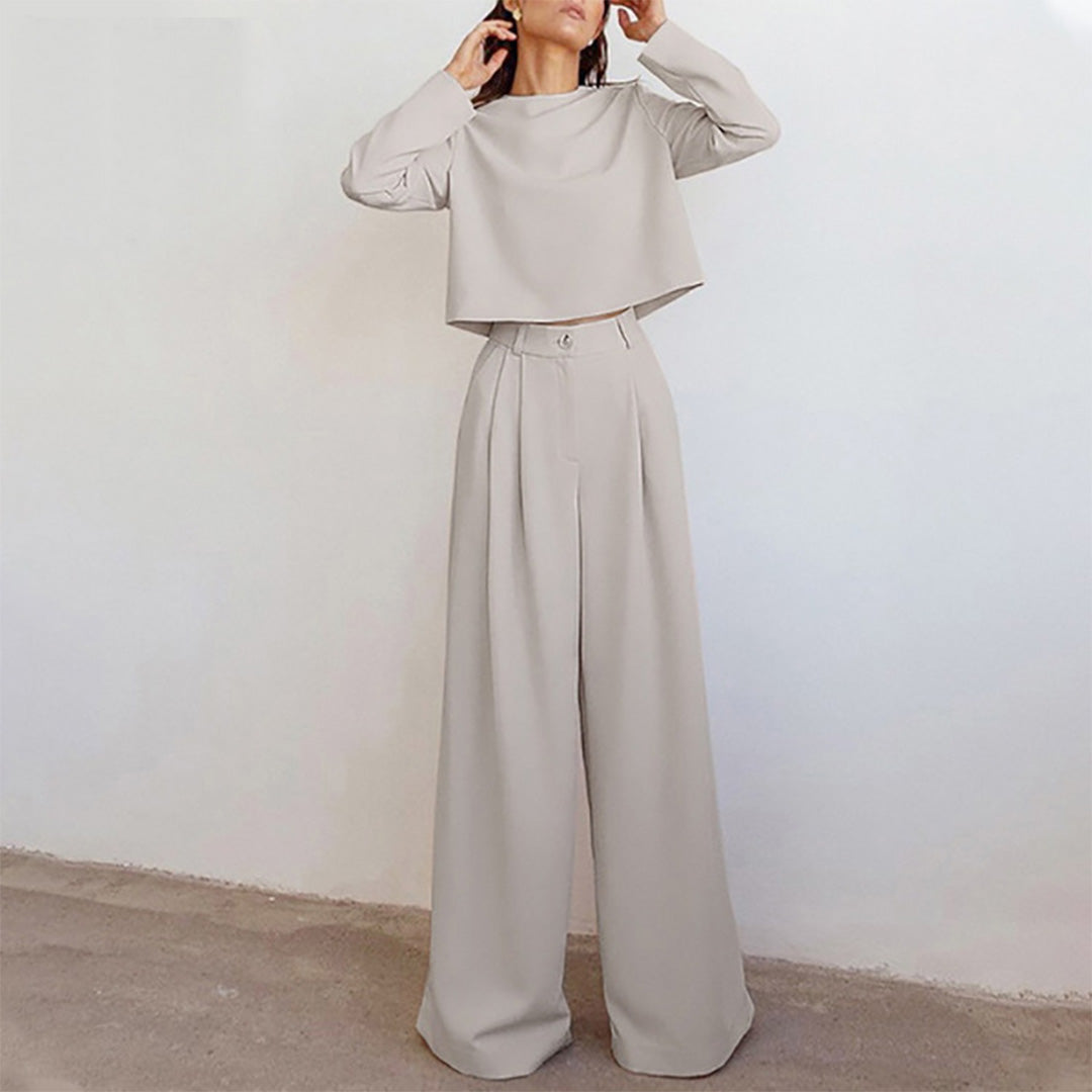 Hjørdis | Women's Cropped Long Sleeve Two-Piece Set