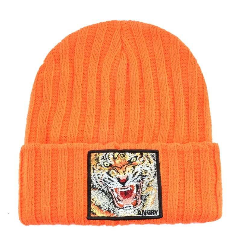 Knitted Beanie with Embroidered Patches for Adults | Ideal for the Winter Season