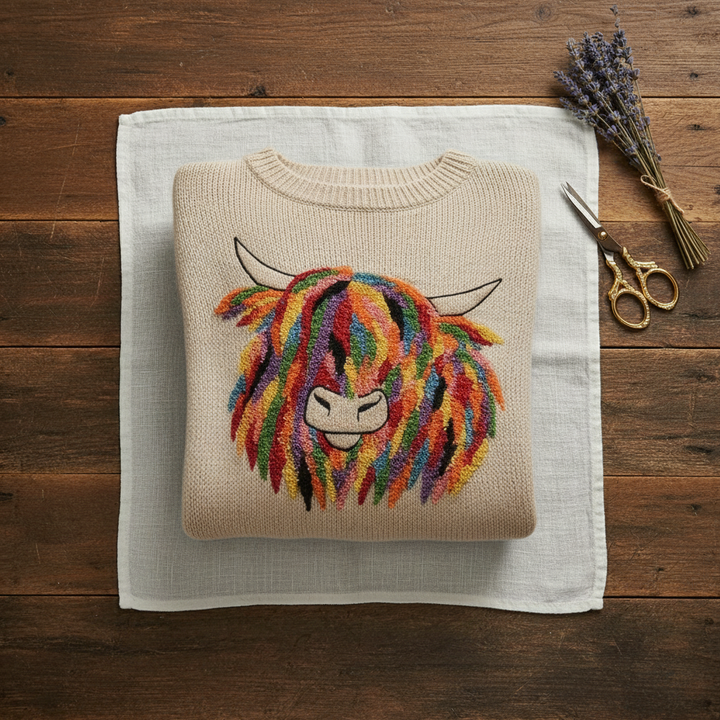 Ivy Manhattan | Cotton Sweater Cream Rainbow
