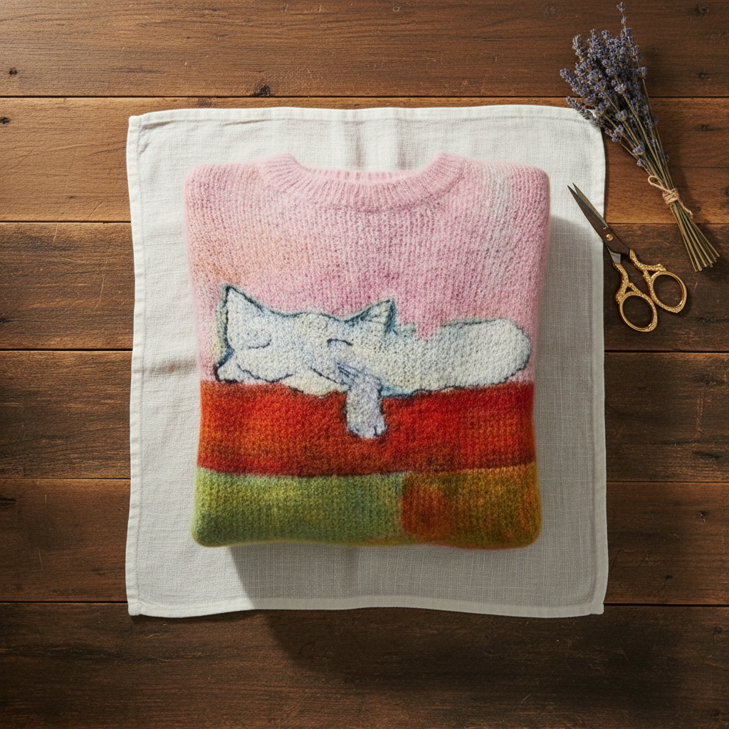 Ivy Manhattan | Cotton Sweater Pink Cat