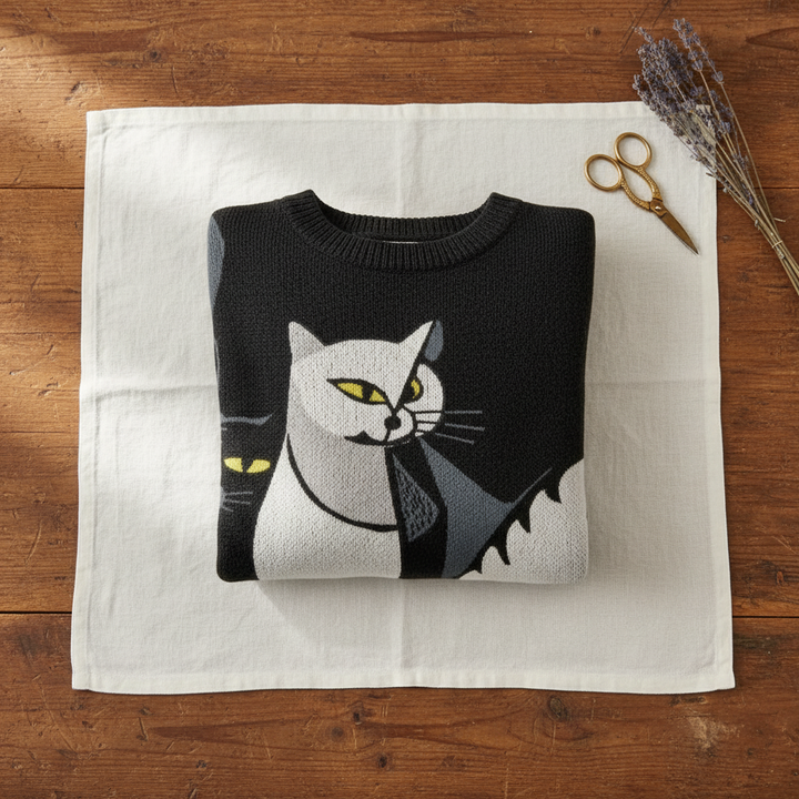 Ivy Manhattan | Cotton Sweater Black Cat