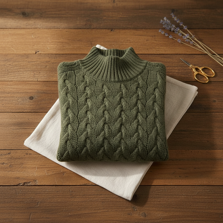 Ivy Manhattan | Cotton Cable Knit Turtleneck