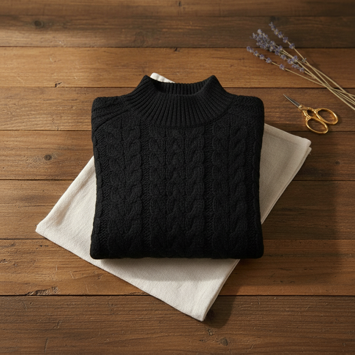 Ivy Manhattan | Cotton Cable Knit Turtleneck
