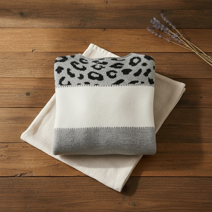 Ivy Manhattan | Cotton Sweater Cream Leopard