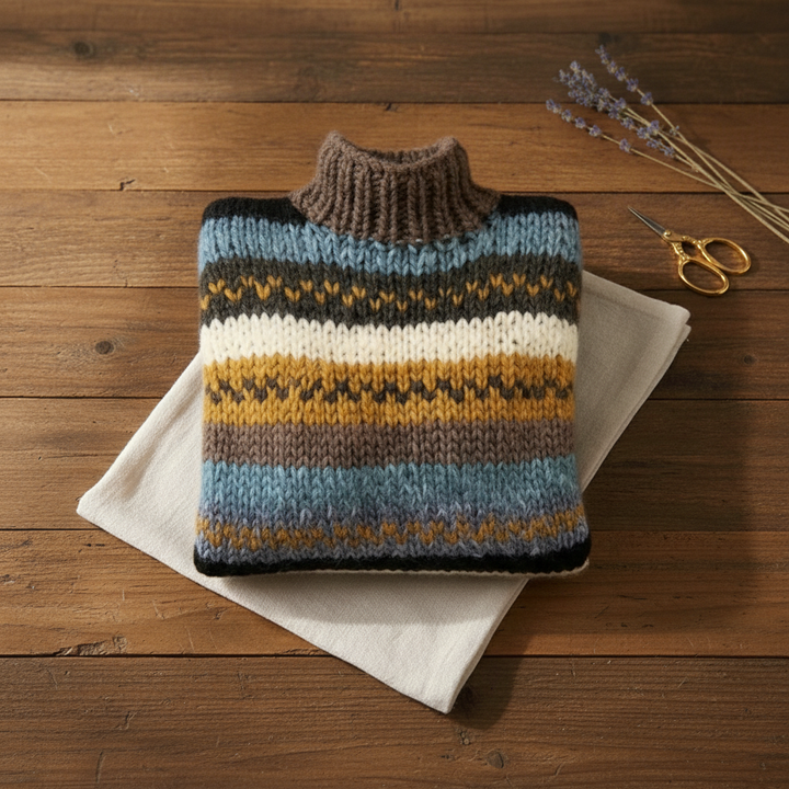 Ivy Manhattan | Cotton Sweater Chevron Stripes