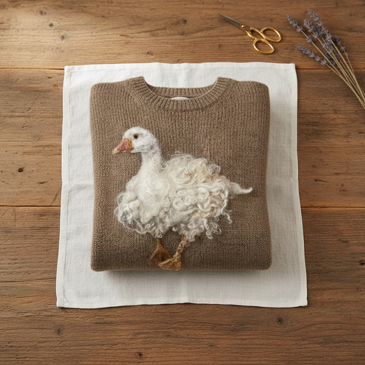 Ivy Manhattan | Brown Cotton Sweater Goose