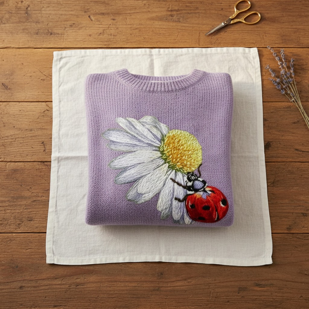 Ivy Manhattan | Cotton Sweater Purple Daisies