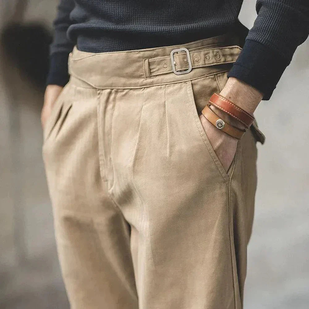 Men's Front Pleat Straight Cut Trousers | Ideal for Everyday Wear