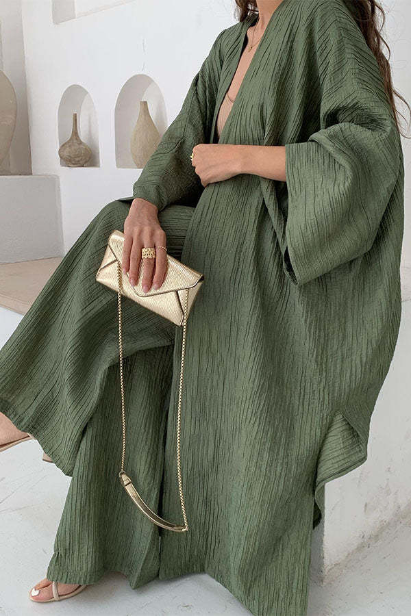 Margrete | Women's Wide Leg Kimono Two-Piece Set