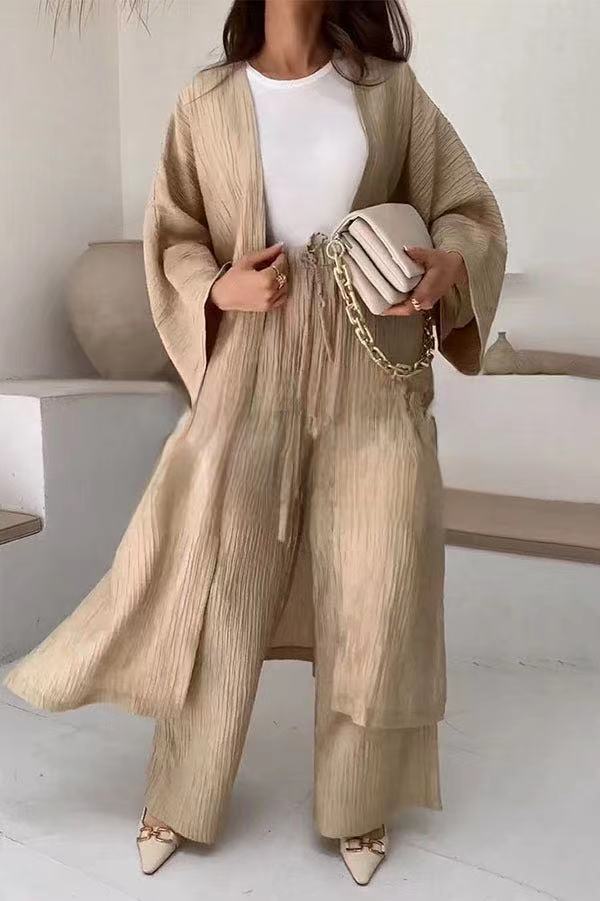 Margrete | Women's Wide Leg Kimono Two-Piece Set