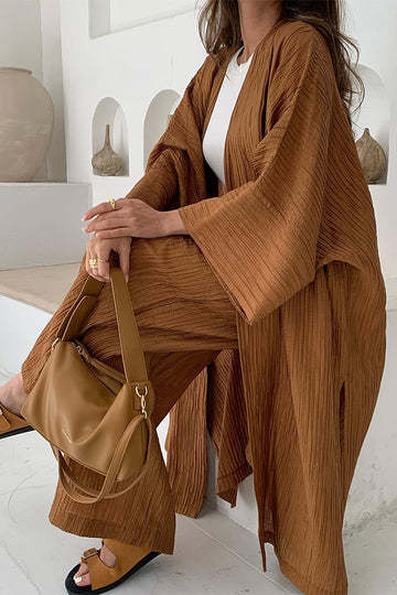 Margrete | Women's Wide Leg Kimono Two-Piece Set