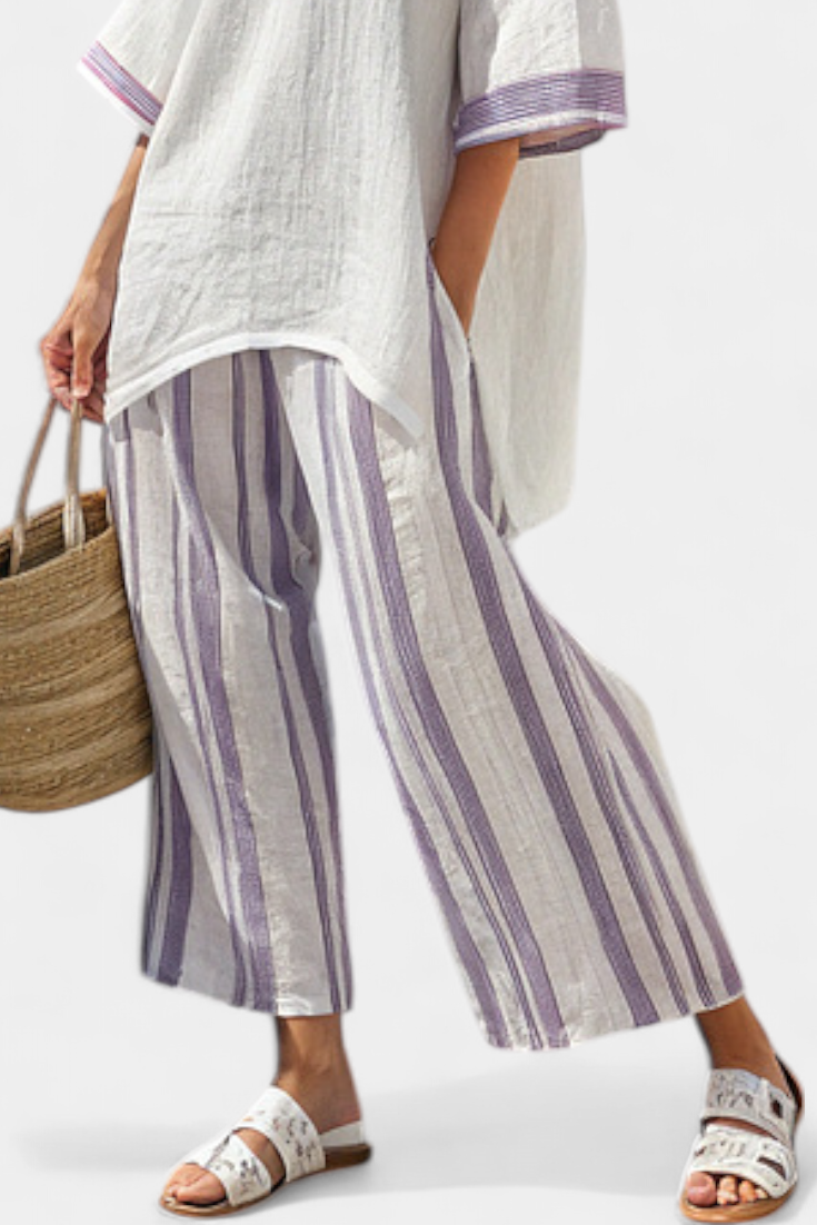 Mandela – comfortable blouse and striped bamboo pants