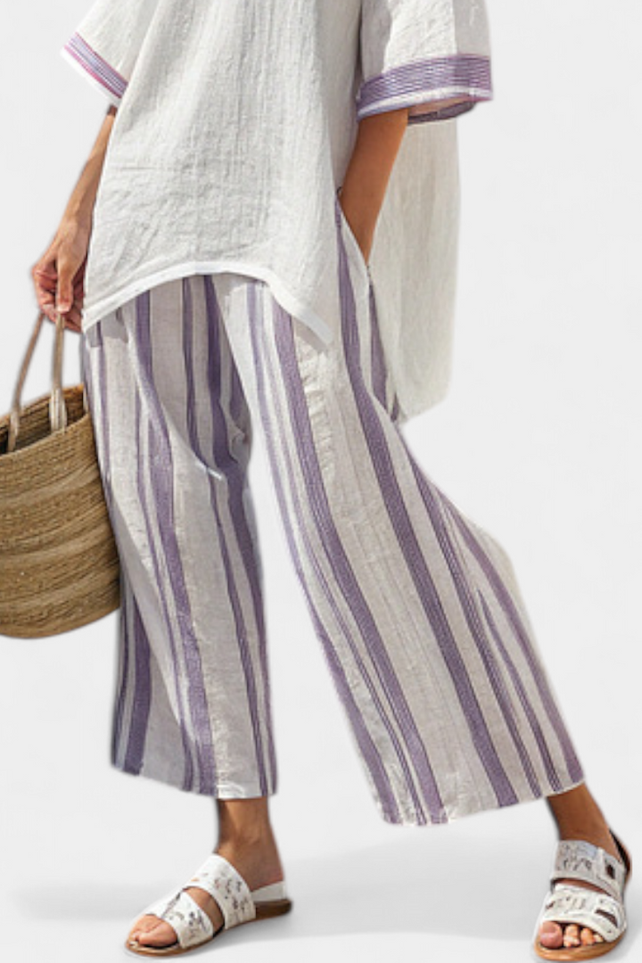 Mandela – comfortable blouse and striped bamboo pants