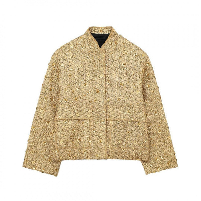 Ivy Manhattan | Metallic Bomber Jacket