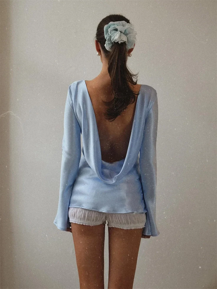 Ivy Manhattan | Satin Long-Sleeve Top