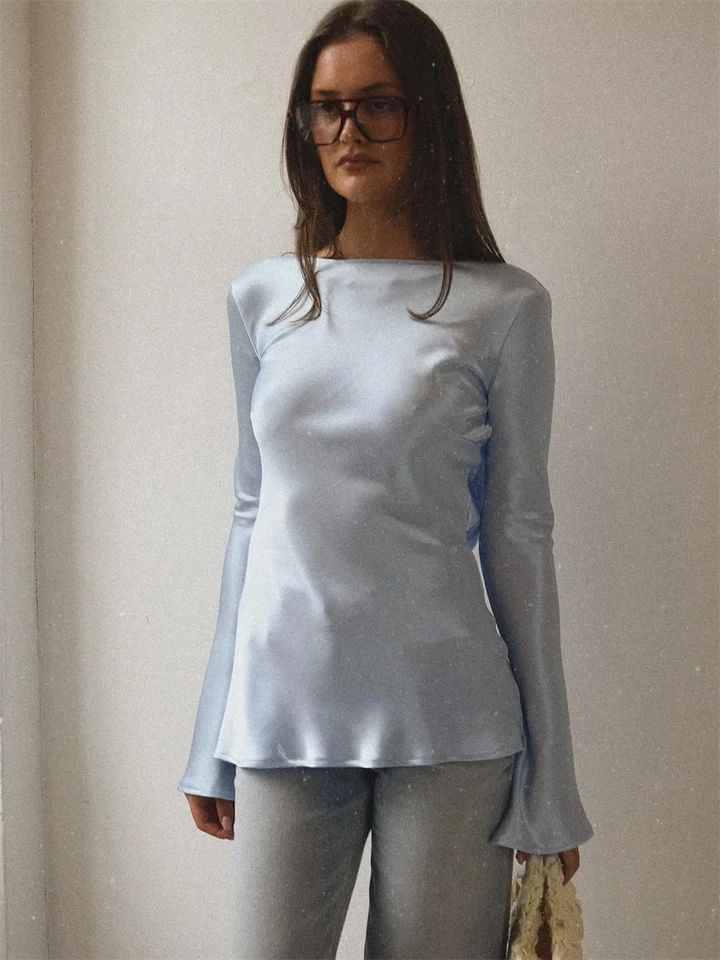 Ivy Manhattan | Satin Long-Sleeve Top