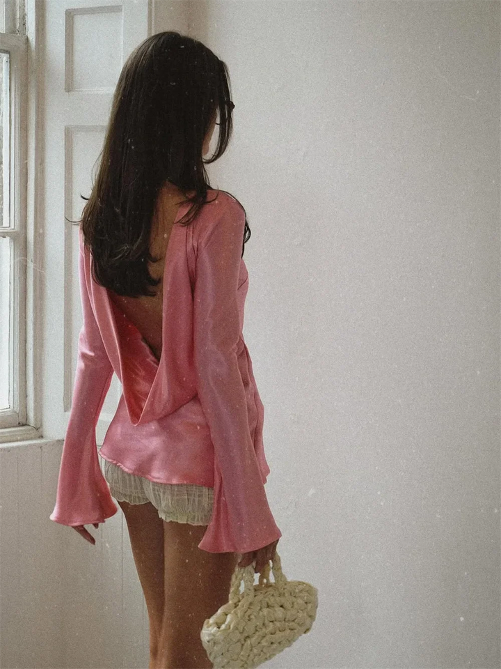 Ivy Manhattan | Satin Long-Sleeve Top