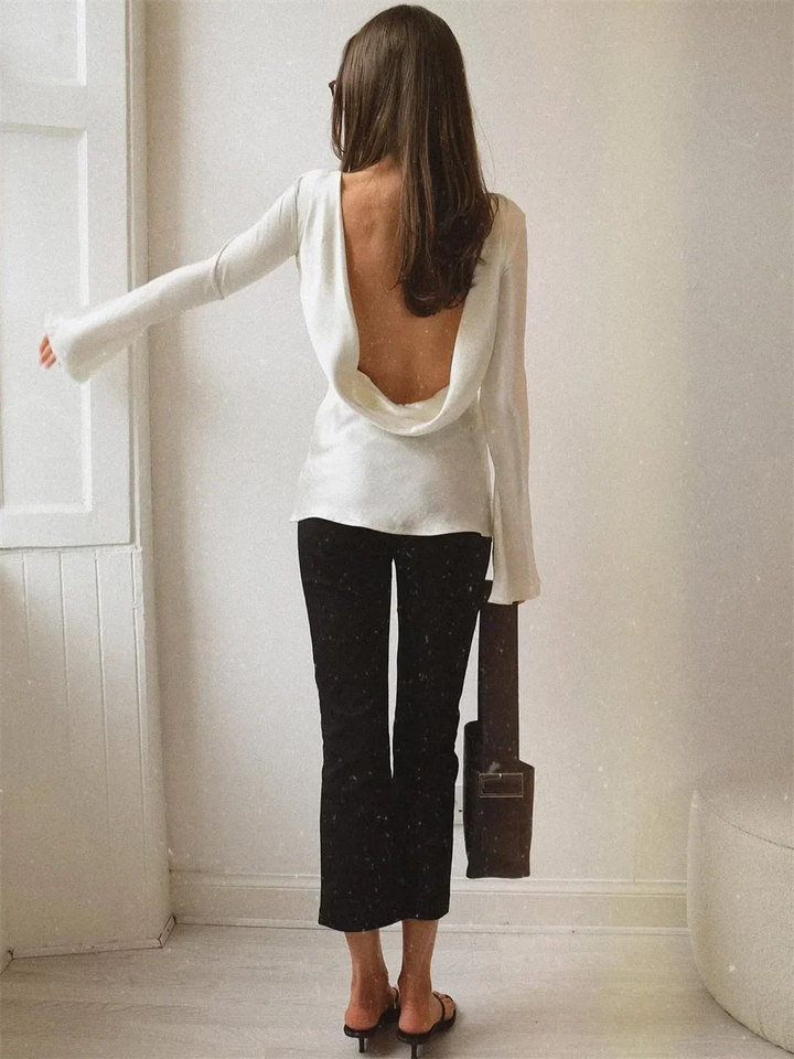 Ivy Manhattan | Satin Long-Sleeve Top