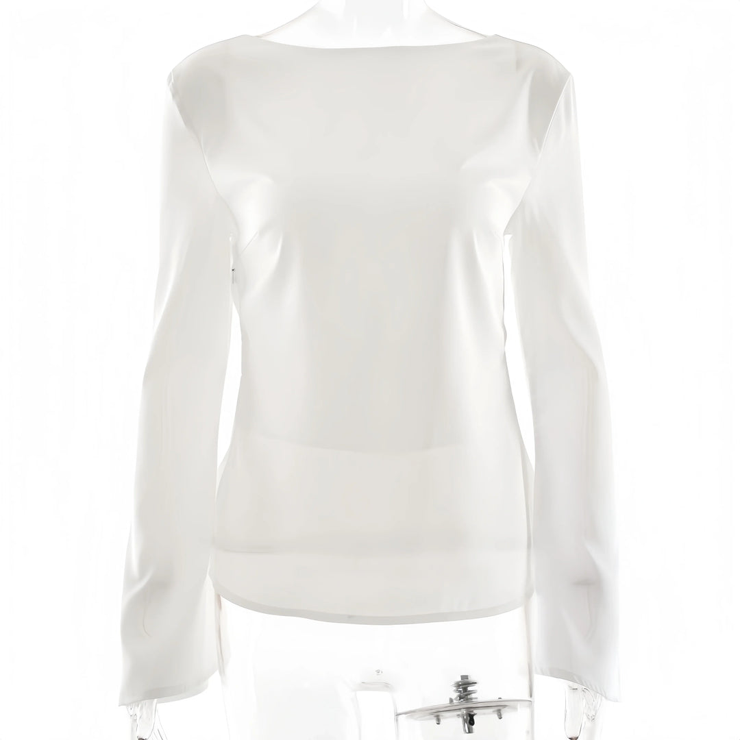 Ivy Manhattan | Satin Long-Sleeve Top