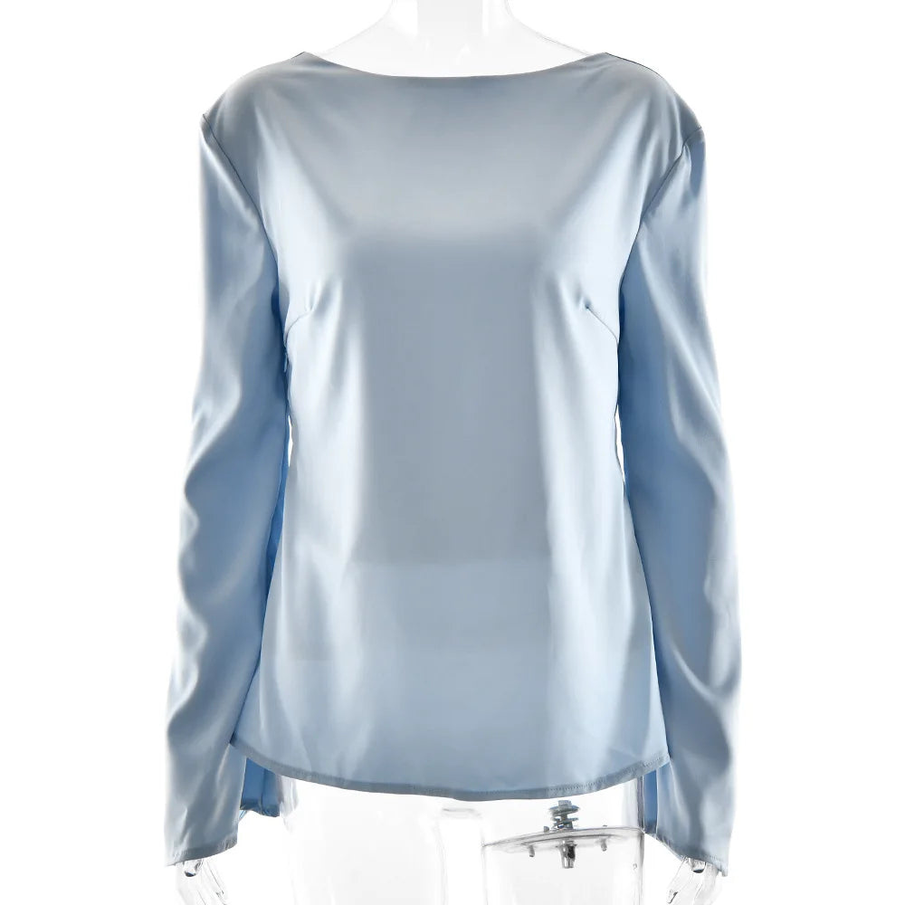 Ivy Manhattan | Satin Long-Sleeve Top