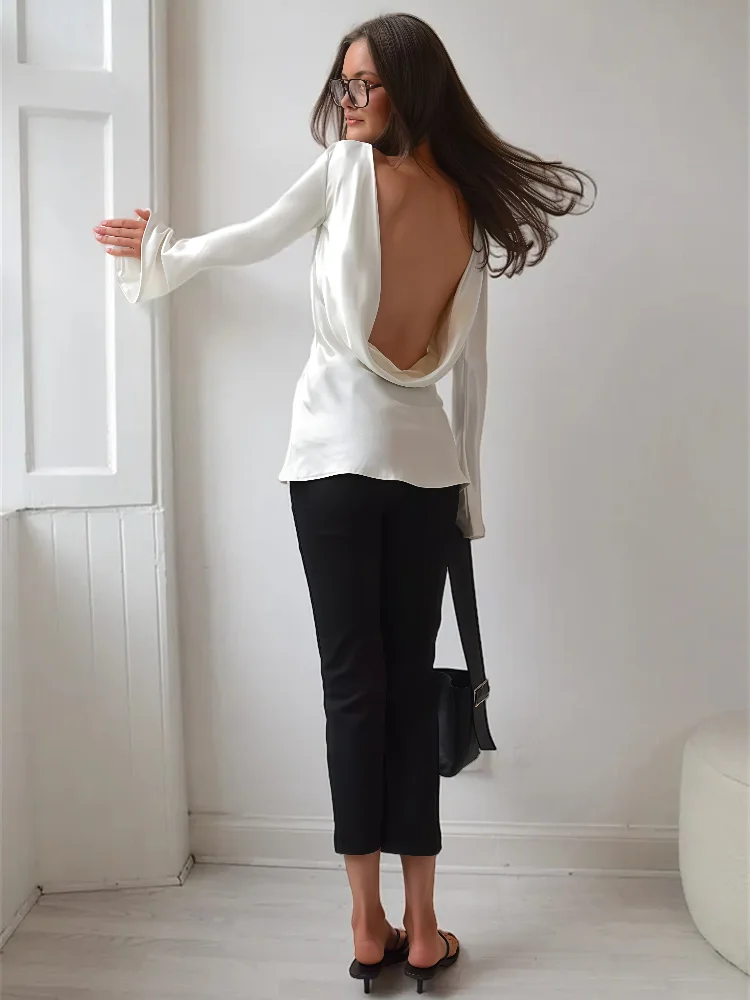 Ivy Manhattan | Satin Long-Sleeve Top