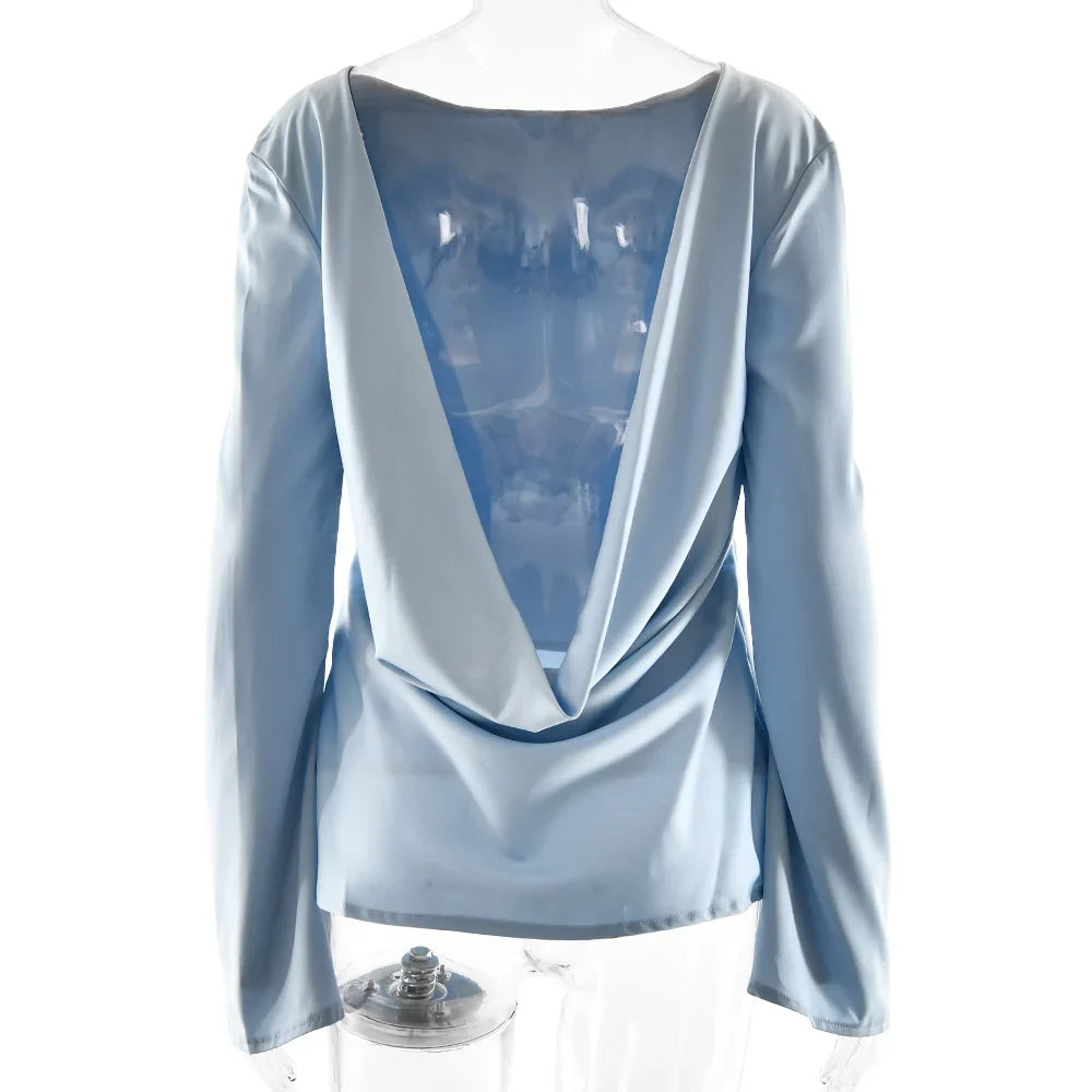 Ivy Manhattan | Satin Long-Sleeve Top