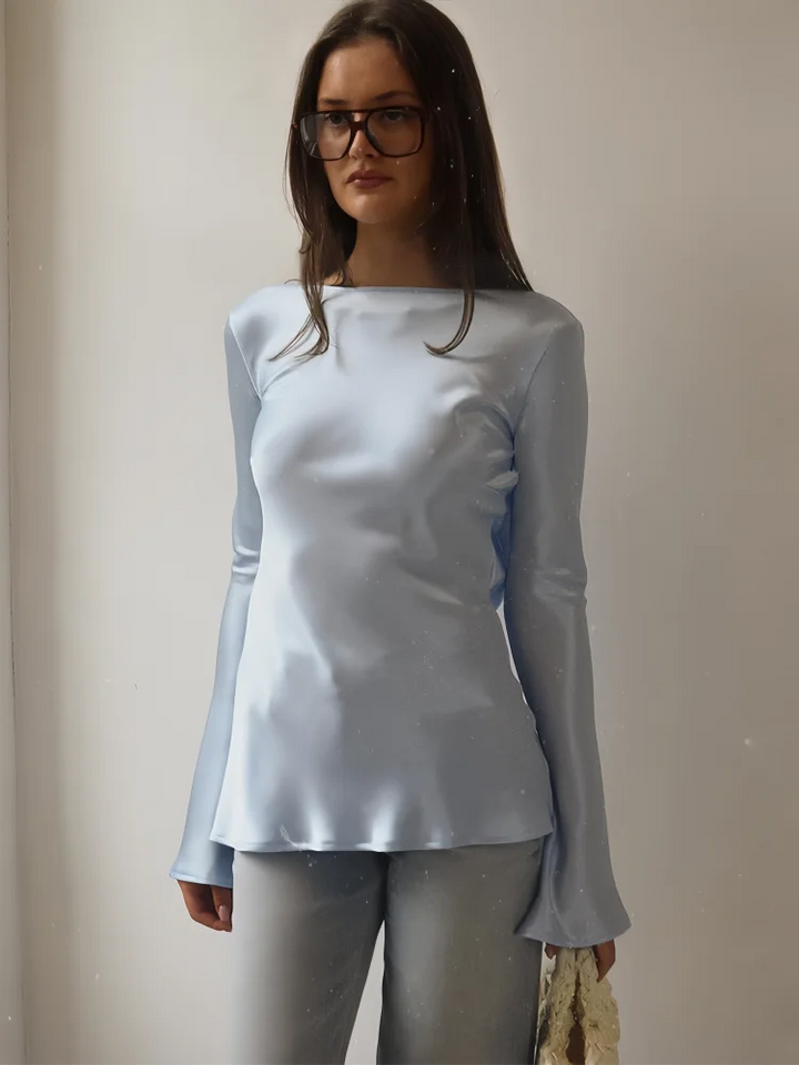 Ivy Manhattan | Satin Long-Sleeve Top