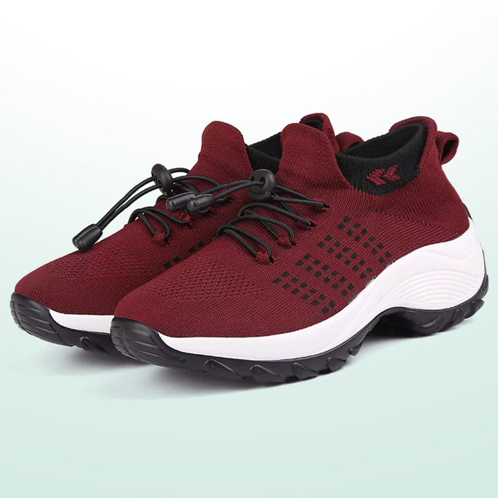 Ambulo Orthopedic Shoes Knitted Fabric - Black Red