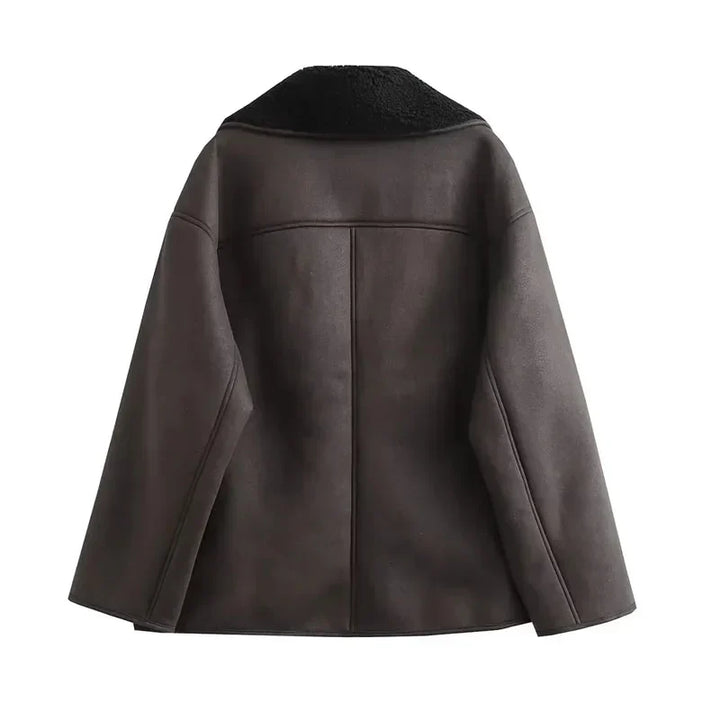 Auralith | Women's Winter Jacket with Wide Collar and Button Closure