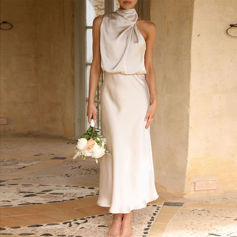 Ivy Manhattan | Evonne Asymmetrical Satin Dress