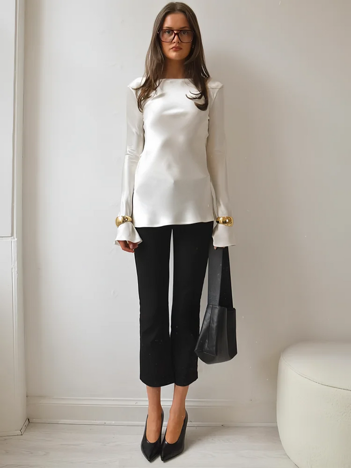 Ivy Manhattan | Satin Long-Sleeve Top