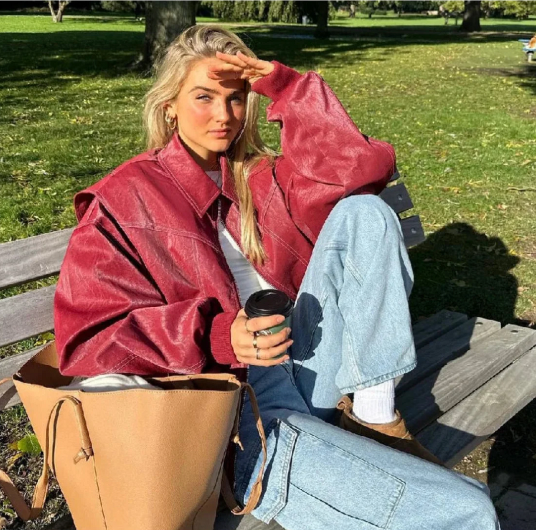 Selene | Elegant Red Jacket for Women