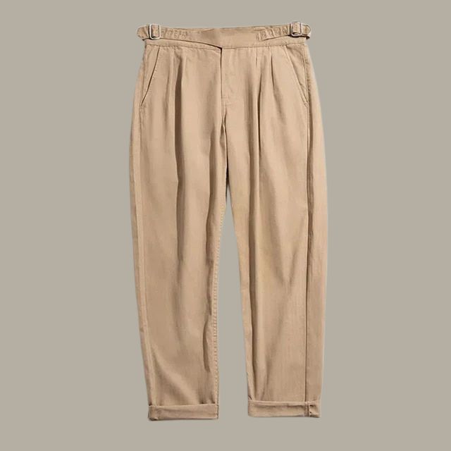 Men's Front Pleat Straight Cut Trousers | Ideal for Everyday Wear