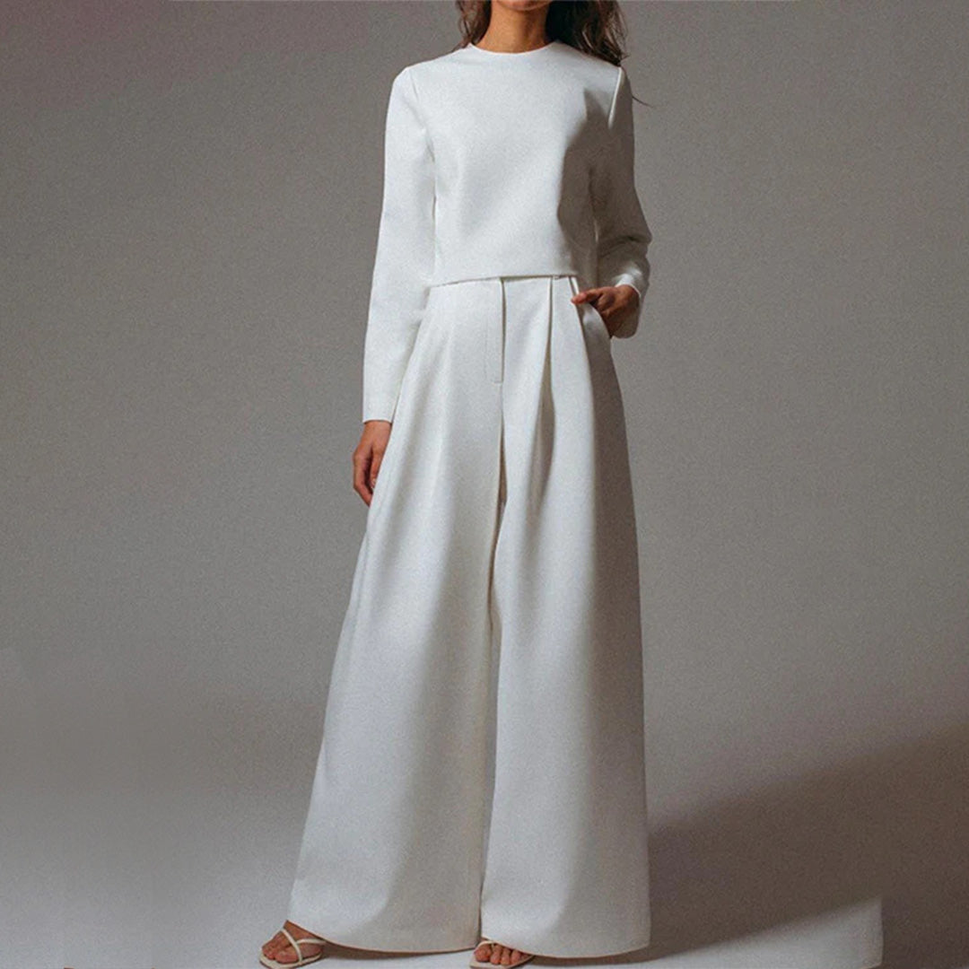 Hjørdis | Women's Cropped Long Sleeve Two-Piece Set