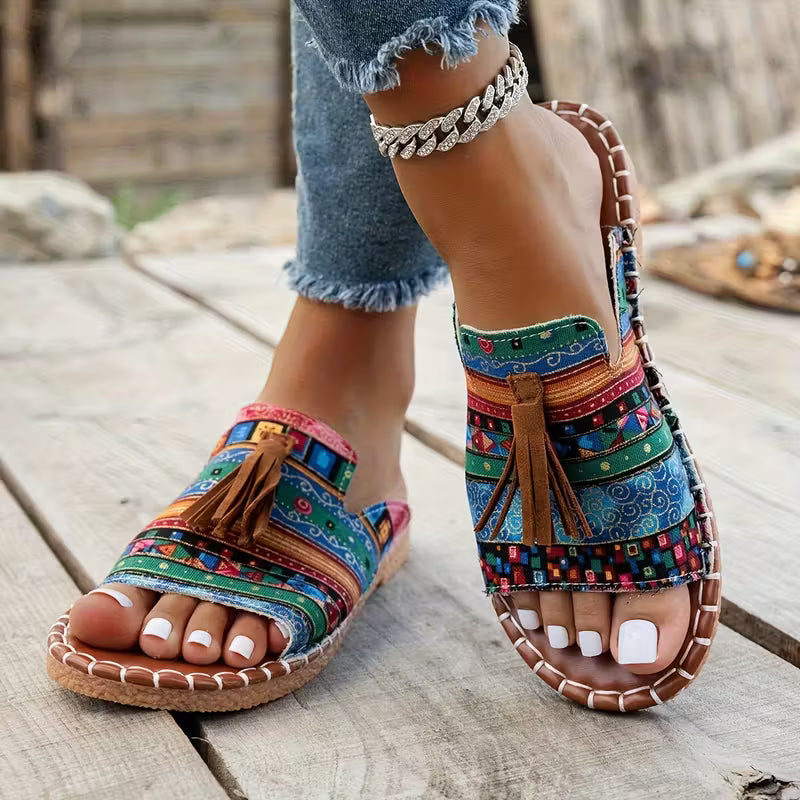 Women's Sandals Slip-On Tassel Detail | Casual