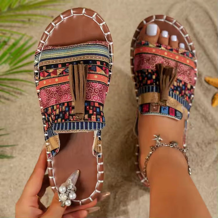 Women's Sandals Slip-On Tassel Detail | Casual