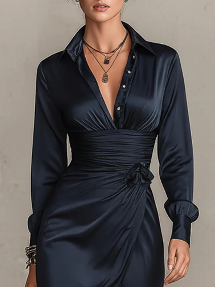 Marielle™ | Satin Mini Dress with Bow Detail