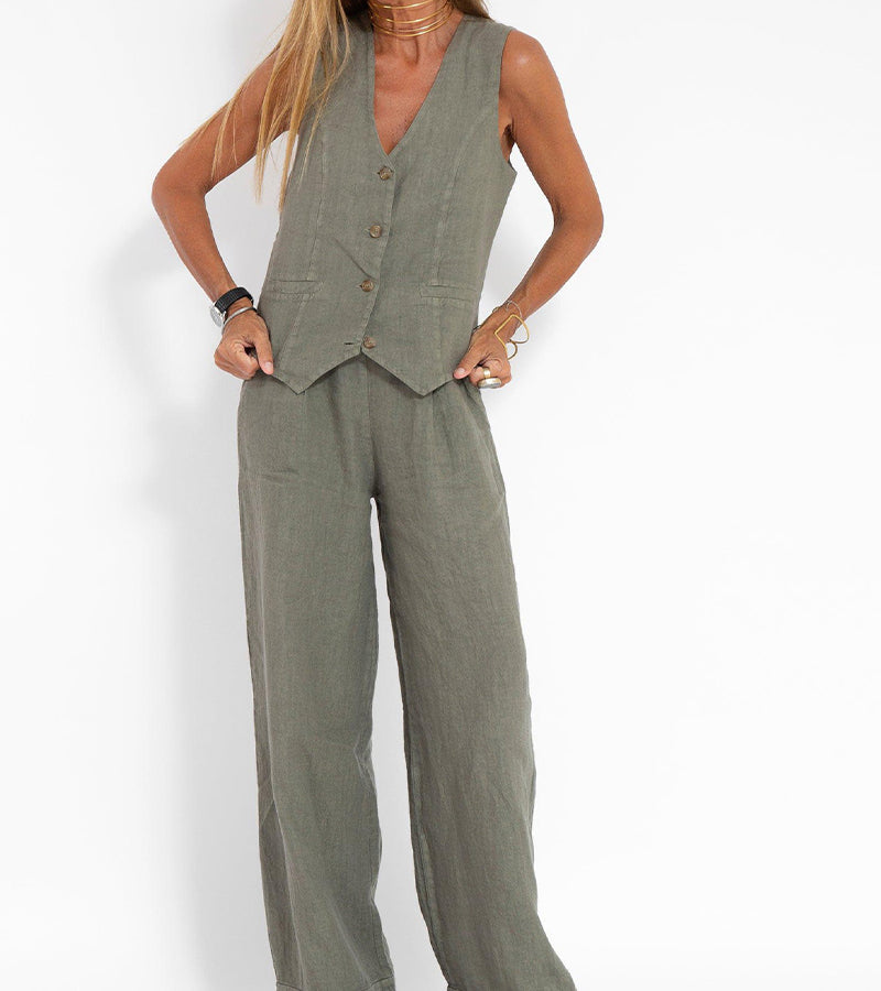 Ivy Manhattan | Marceline Sleeveless Linen Set
