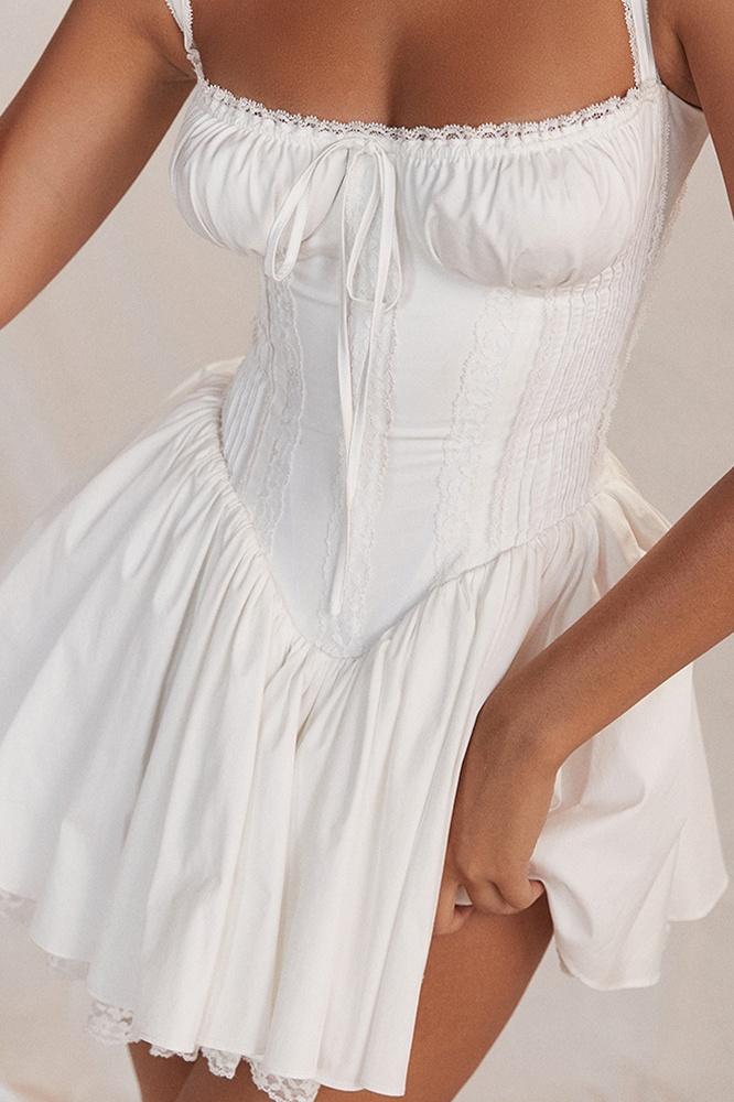 Arely | Elegant Mini Corset Dress with Lace and Satin for Women